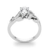 Refined Fashion Ring Round Diamond Engagement Ring — 9K/18K Gold & Platinum