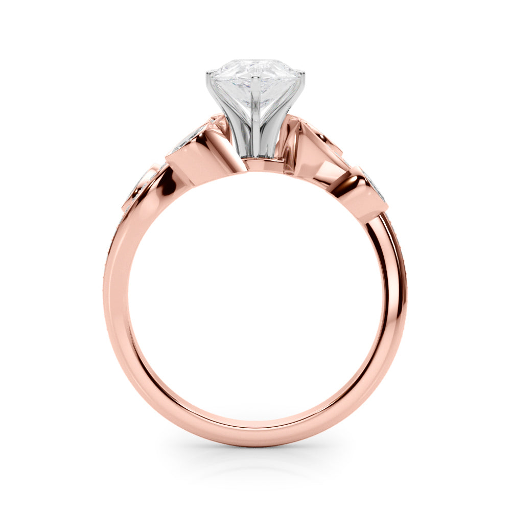 Refined Fashion Ring Round Diamond Engagement Ring — 9K/18K Gold & Platinum