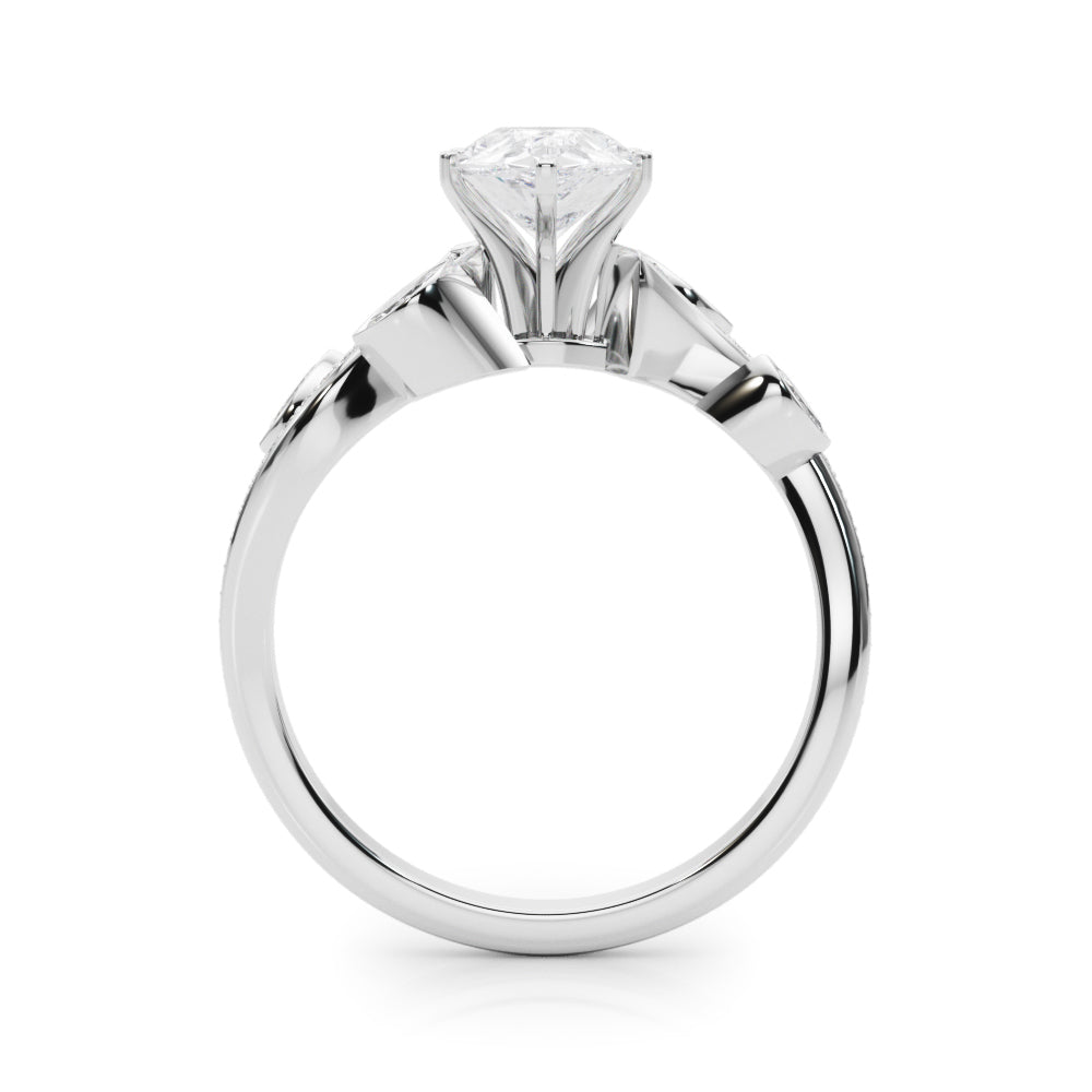 Refined Fashion Ring Round Diamond Engagement Ring — 9K/18K Gold & Platinum