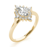 Exquisite Fashion Ring Oval Diamond Engagement Ring — 9K/18K Gold & Platinum