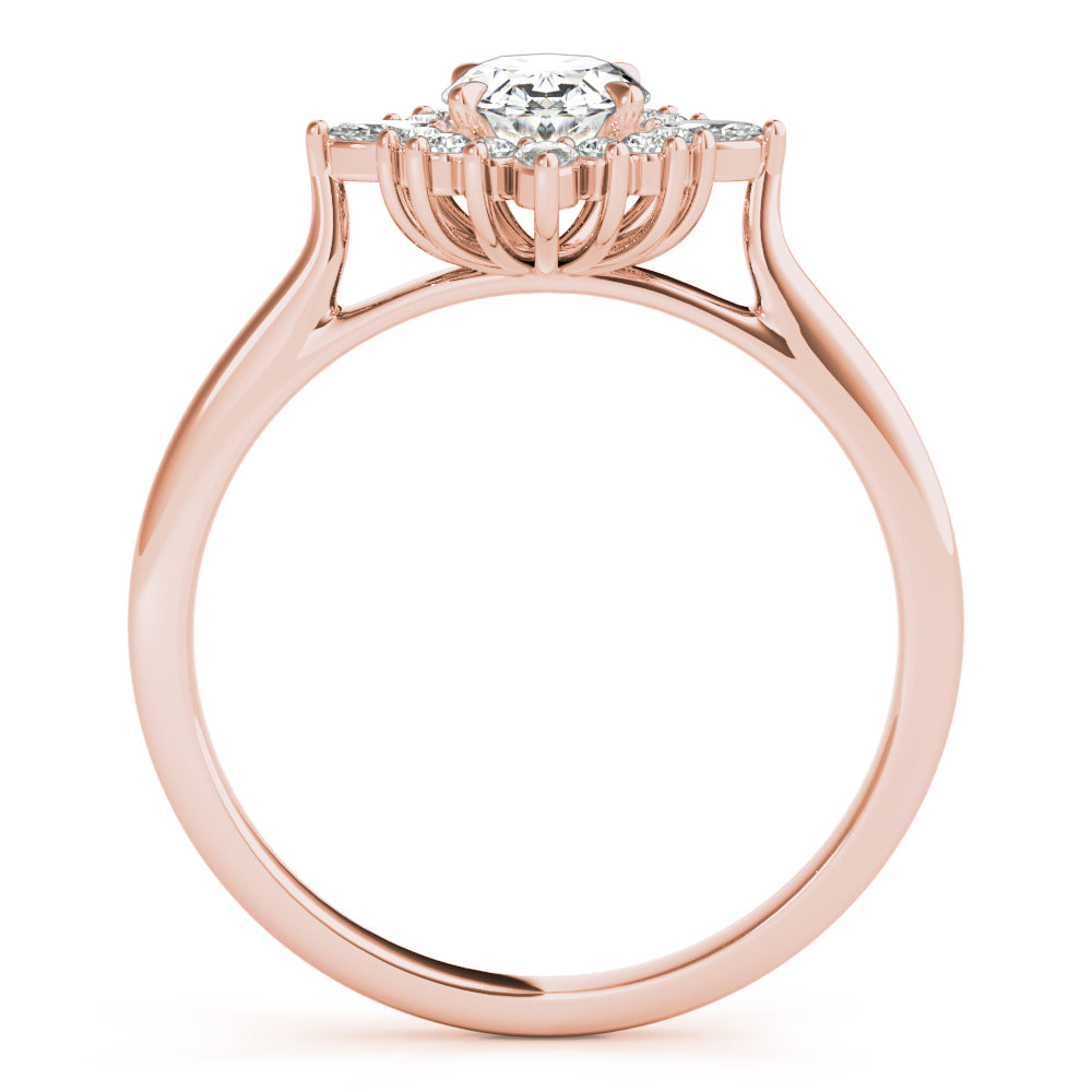 Exquisite Fashion Ring Oval Diamond Engagement Ring — 9K/18K Gold & Platinum