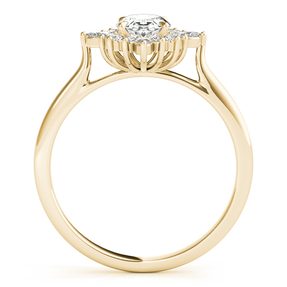 Exquisite Fashion Ring Oval Diamond Engagement Ring — 9K/18K Gold & Platinum