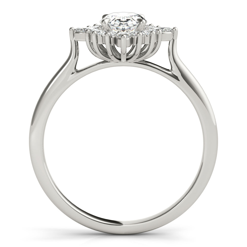 Exquisite Fashion Ring Oval Diamond Engagement Ring — 9K/18K Gold & Platinum