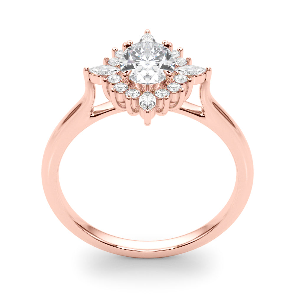 Exquisite Fashion Ring Oval Diamond Engagement Ring — 9K/18K Gold & Platinum