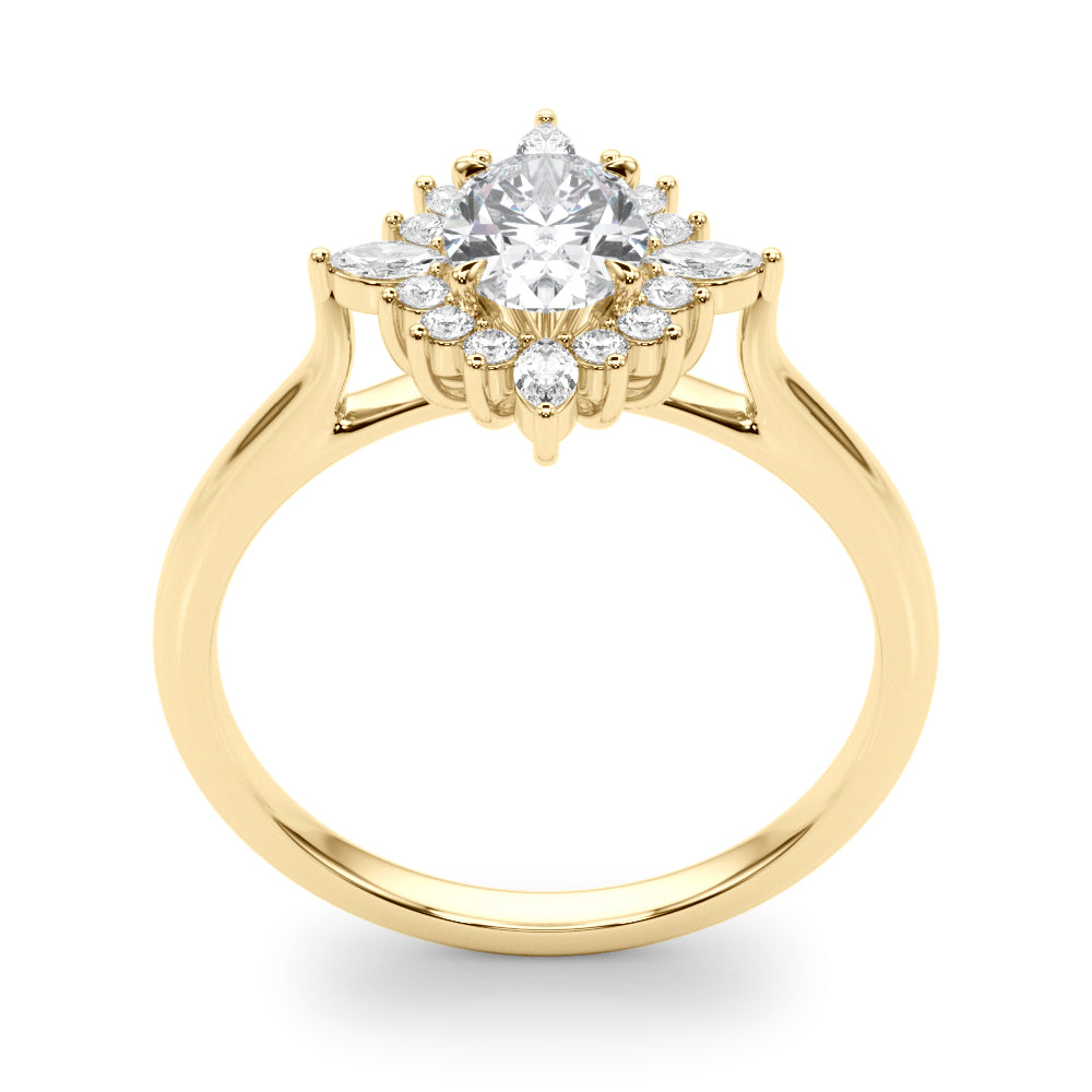 Exquisite Fashion Ring Oval Diamond Engagement Ring — 9K/18K Gold & Platinum