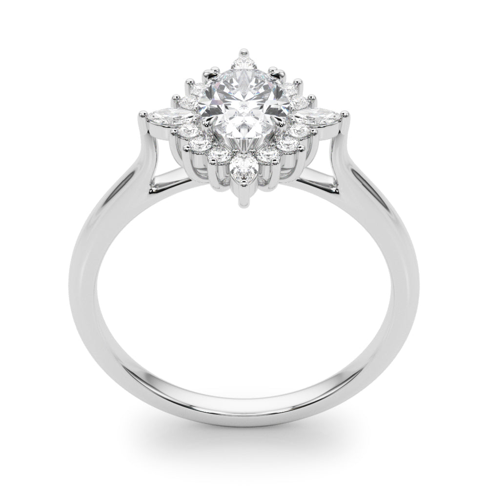 Exquisite Fashion Ring Oval Diamond Engagement Ring — 9K/18K Gold & Platinum