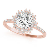 Eternal Center Cushion Diamond Engagement Ring — 9K/18K Gold & Platinum