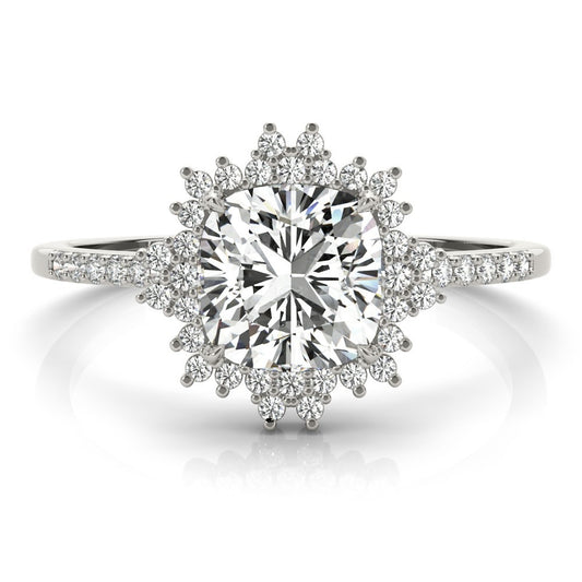 Lab-Grown Diamond Halo Engagement Ring in Platinum UK Hallmarked
