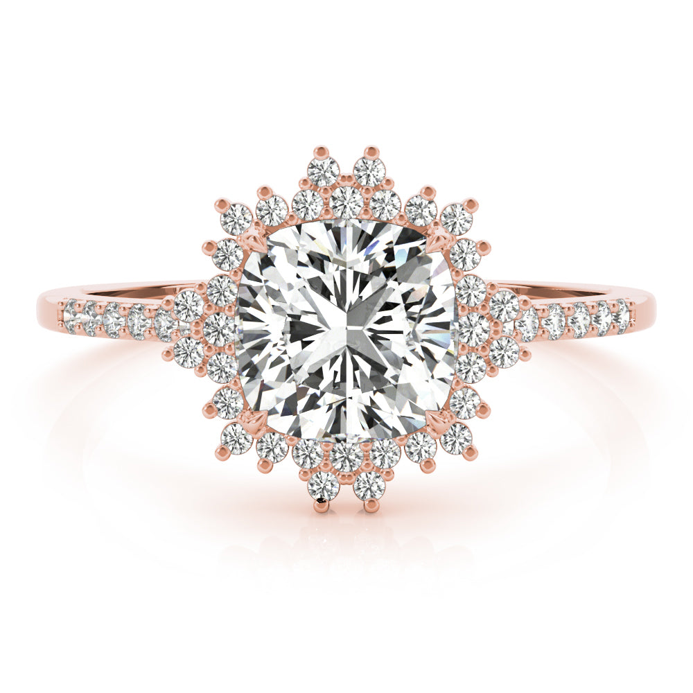 Eternal Center Cushion Diamond Engagement Ring — 9K/18K Gold & Platinum