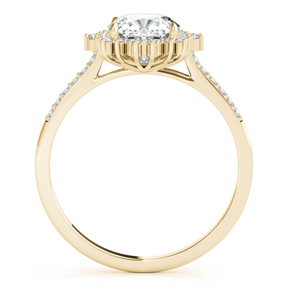 Eternal Center Cushion Diamond Engagement Ring — 9K/18K Gold & Platinum