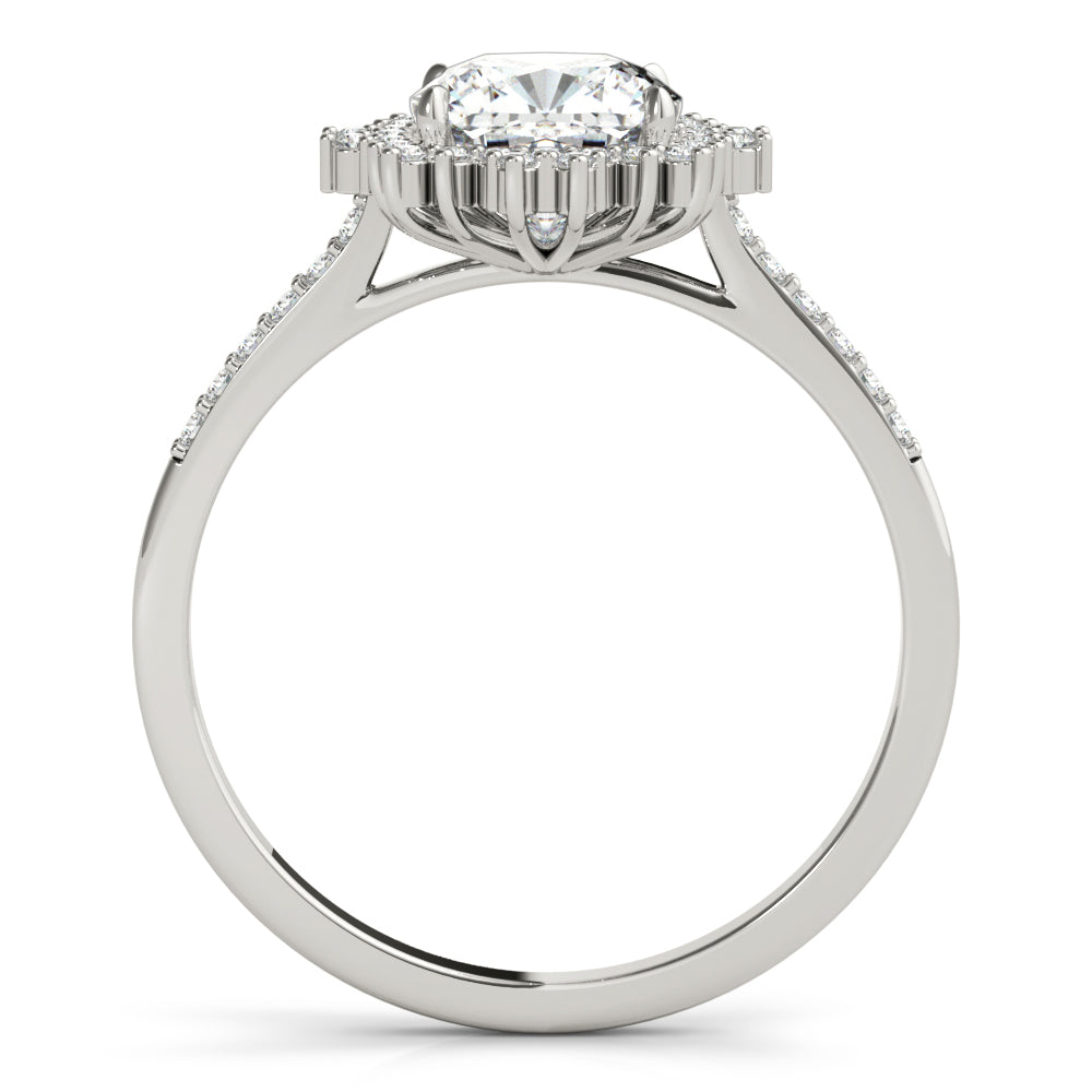 Eternal Center Cushion Diamond Engagement Ring — 9K/18K Gold & Platinum