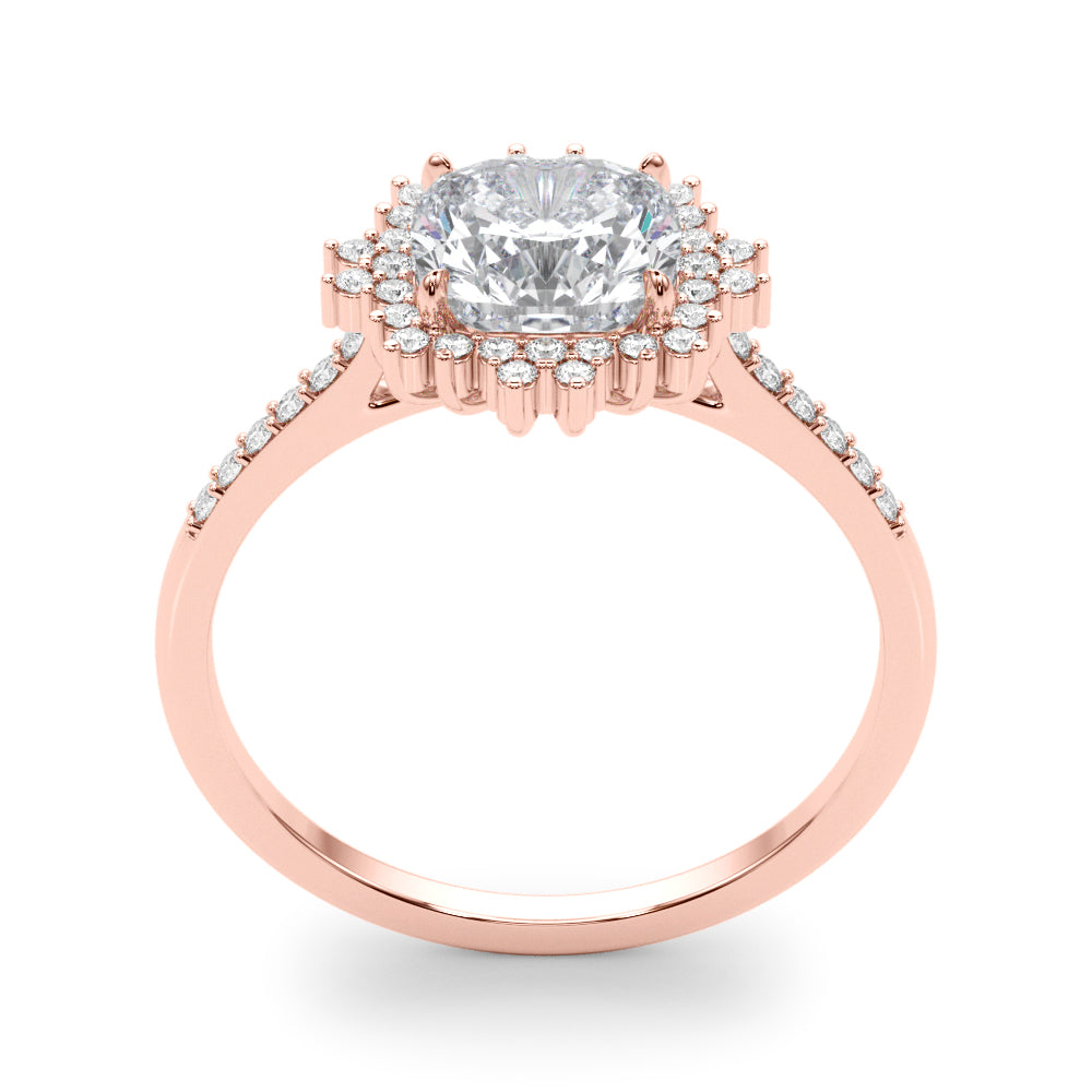 Eternal Center Cushion Diamond Engagement Ring — 9K/18K Gold & Platinum