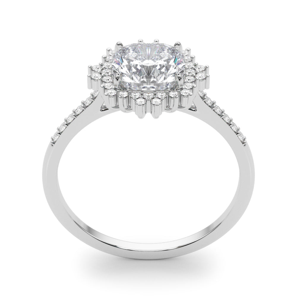 Eternal Center Cushion Diamond Engagement Ring — 9K/18K Gold & Platinum
