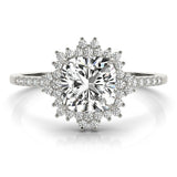 Lab-Grown Diamond Halo Engagement Ring in Platinum UK Hallmarked