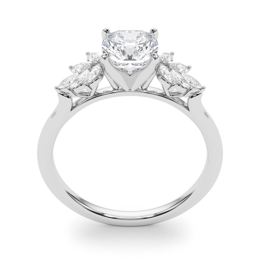Radiant Peg Center Marquise Diamond Engagement Ring — 9K/18K Gold & Platinum