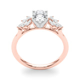 Radiant Peg Center Marquise Diamond Engagement Ring — 9K/18K Gold & Platinum