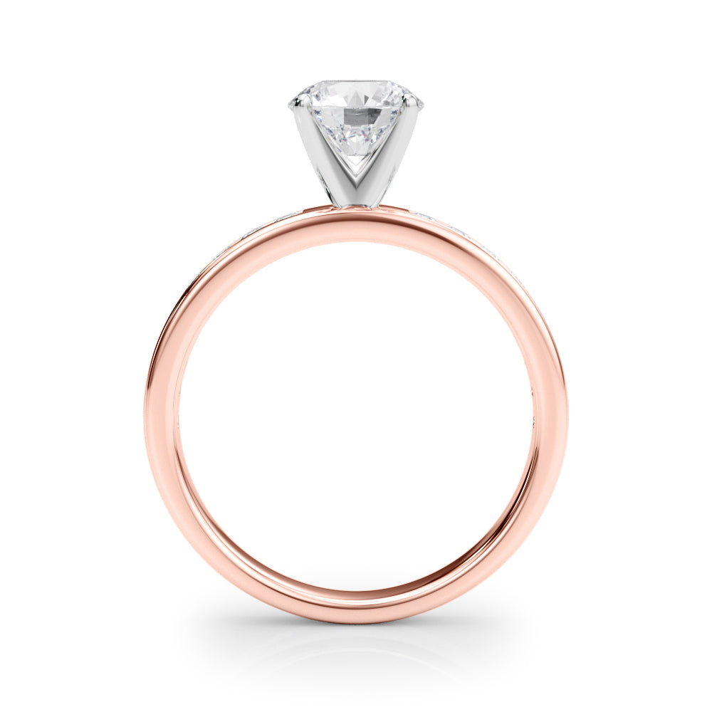 Classic Sidestone Round Diamond Engagement Ring — 9K/18K Gold & Platinum