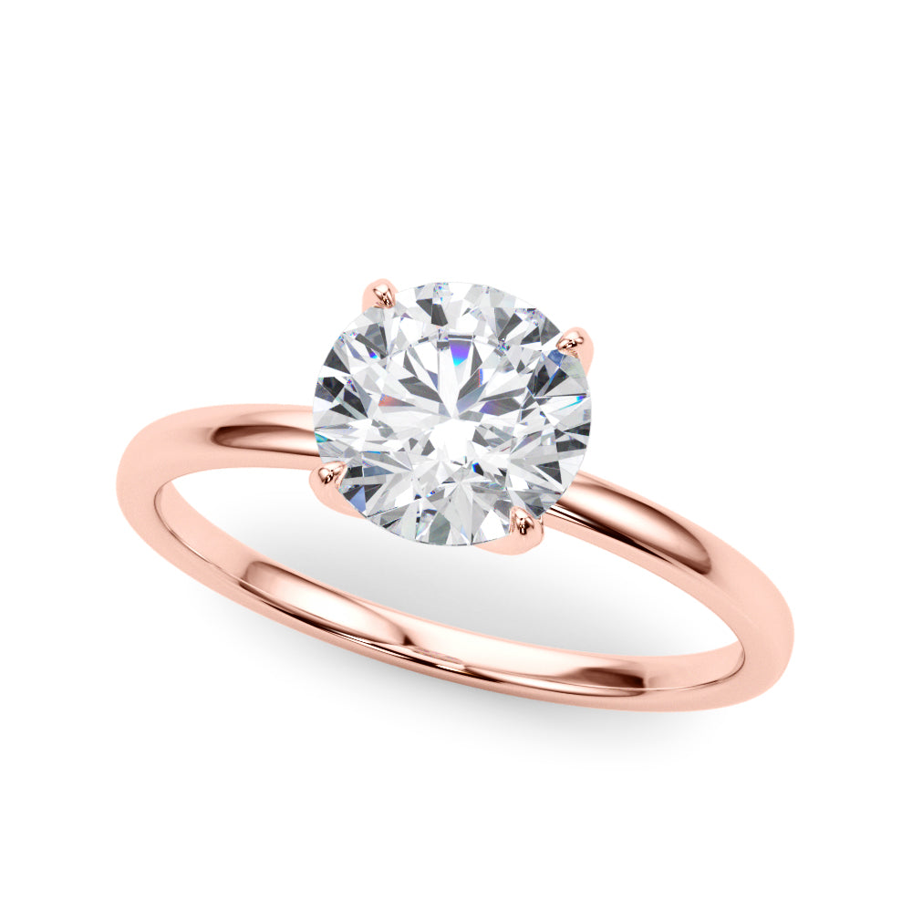 Couture Solitaire Rounds Round Diamond Engagement Ring — 9K/18K Gold & Platinum