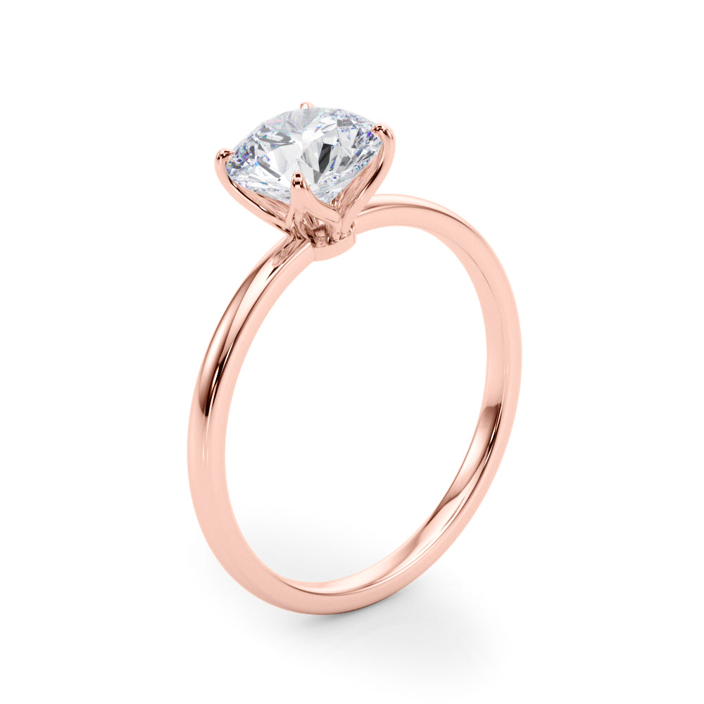 Couture Solitaire Rounds Round Diamond Engagement Ring — 9K/18K Gold & Platinum