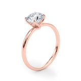 Couture Solitaire Rounds Round Diamond Engagement Ring — 9K/18K Gold & Platinum