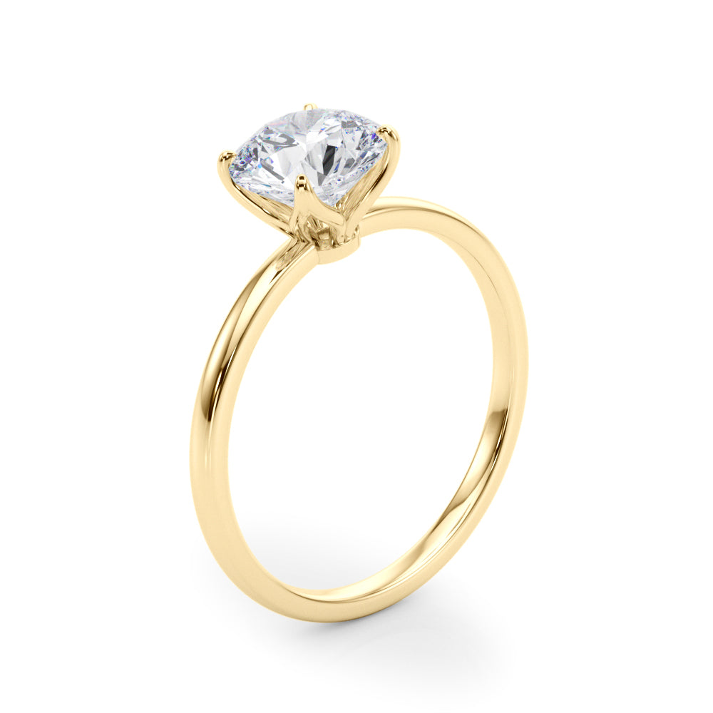 Couture Solitaire Rounds Round Diamond Engagement Ring — 9K/18K Gold & Platinum