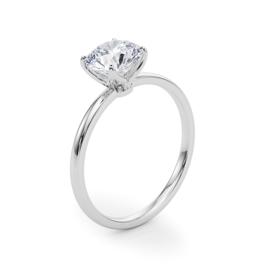 Couture Solitaire Rounds Round Diamond Engagement Ring — 9K/18K Gold & Platinum