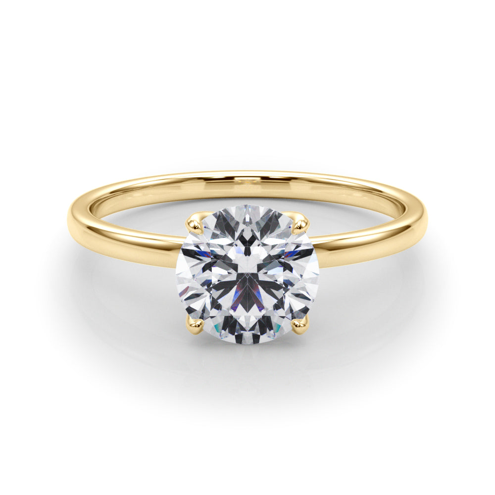Couture Solitaire Rounds Round Diamond Engagement Ring — 9K/18K Gold & Platinum