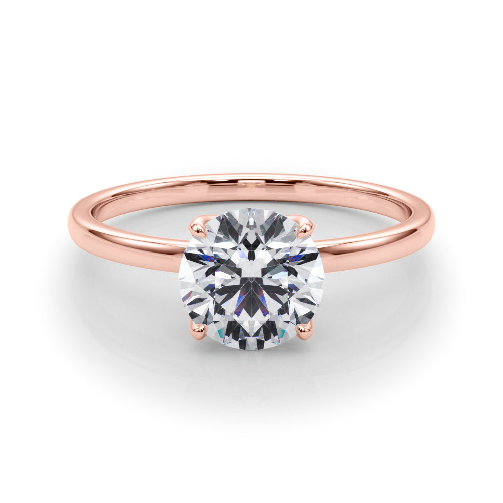 Couture Solitaire Rounds Round Diamond Engagement Ring — 9K/18K Gold & Platinum
