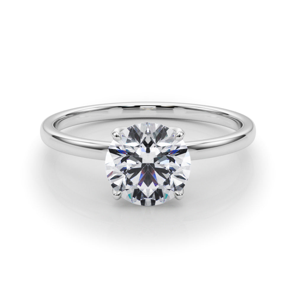 Couture Solitaire Rounds Round Diamond Engagement Ring — 9K/18K Gold & Platinum
