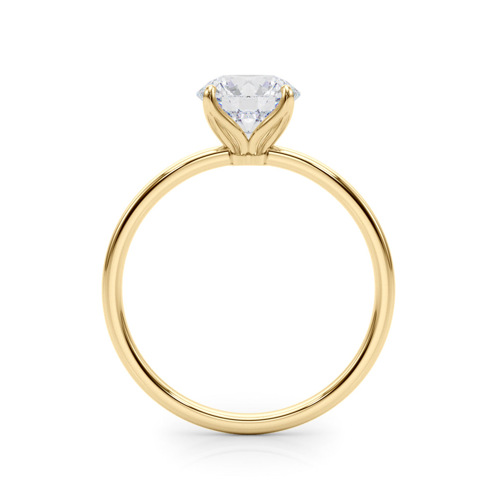 Couture Solitaire Rounds Round Diamond Engagement Ring — 9K/18K Gold & Platinum