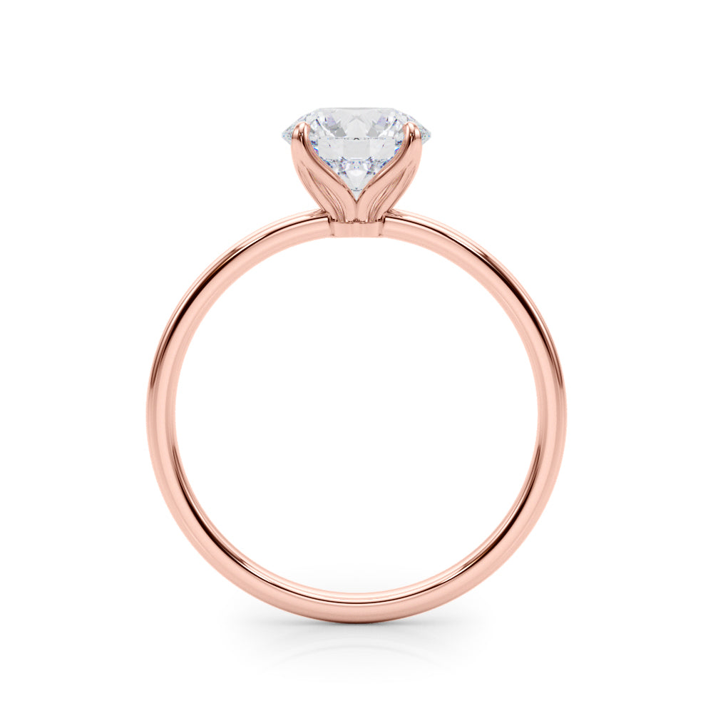 Couture Solitaire Rounds Round Diamond Engagement Ring — 9K/18K Gold & Platinum