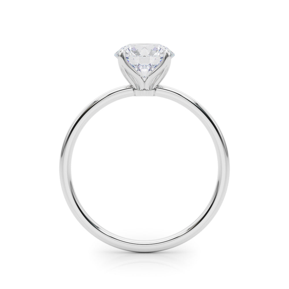 Couture Solitaire Rounds Round Diamond Engagement Ring — 9K/18K Gold & Platinum