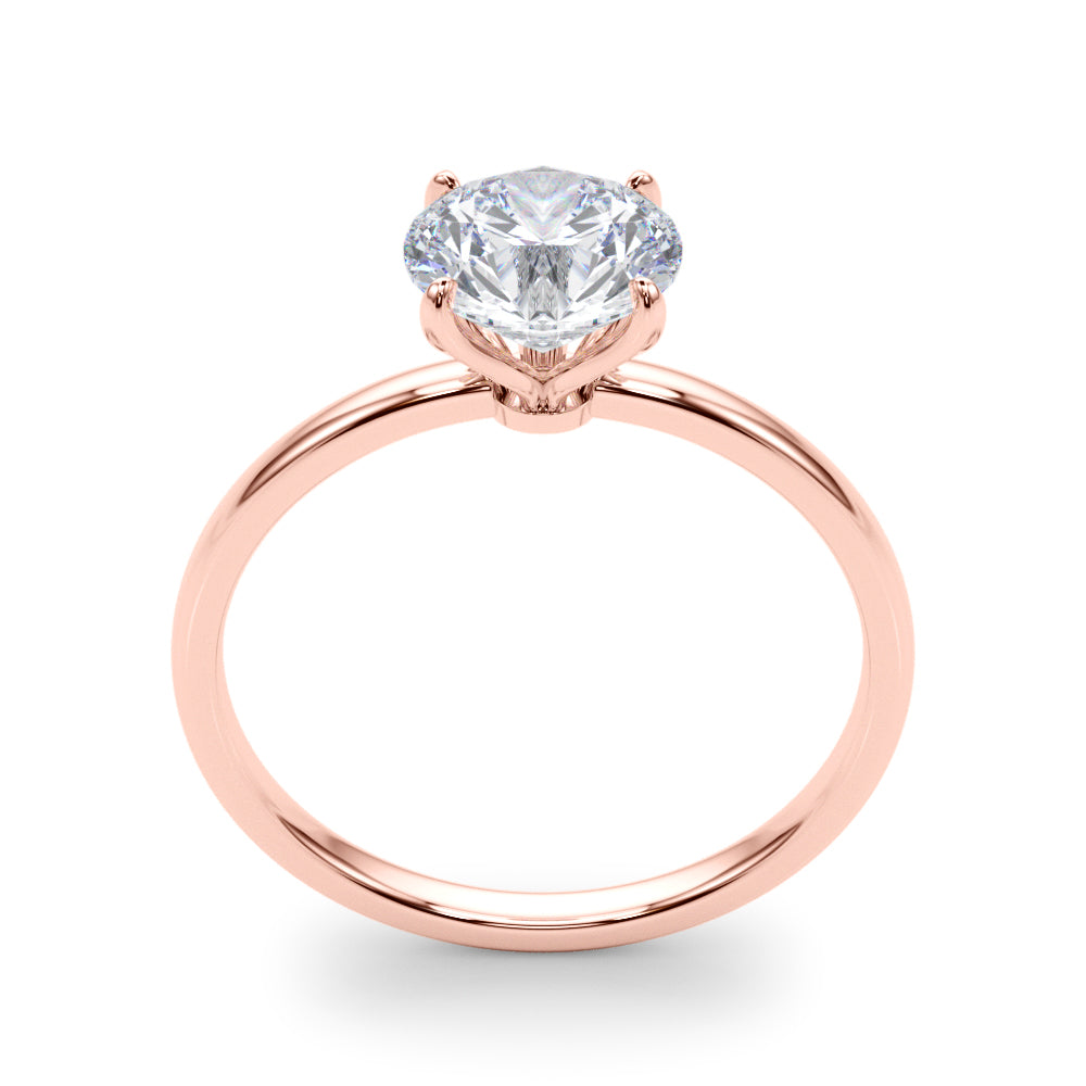 Couture Solitaire Rounds Round Diamond Engagement Ring — 9K/18K Gold & Platinum