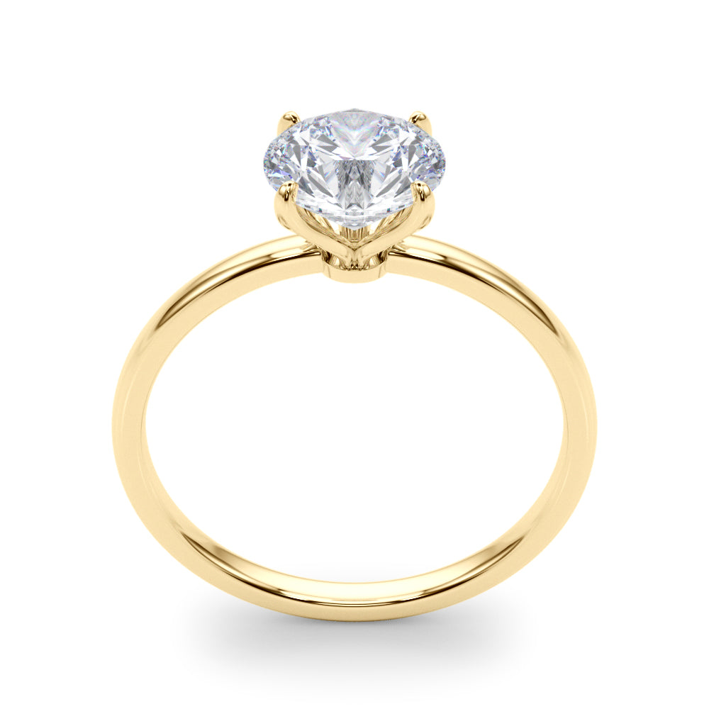 Couture Solitaire Rounds Round Diamond Engagement Ring — 9K/18K Gold & Platinum