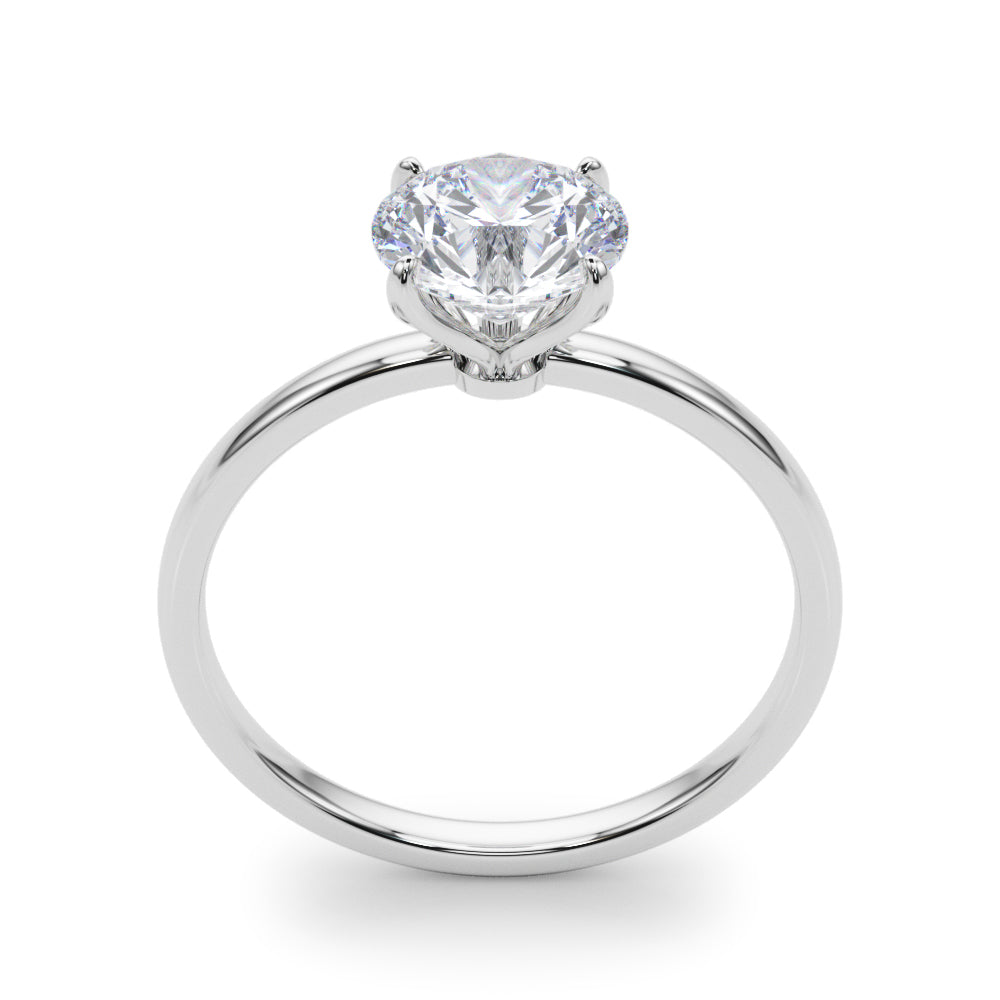 Couture Solitaire Rounds Round Diamond Engagement Ring — 9K/18K Gold & Platinum