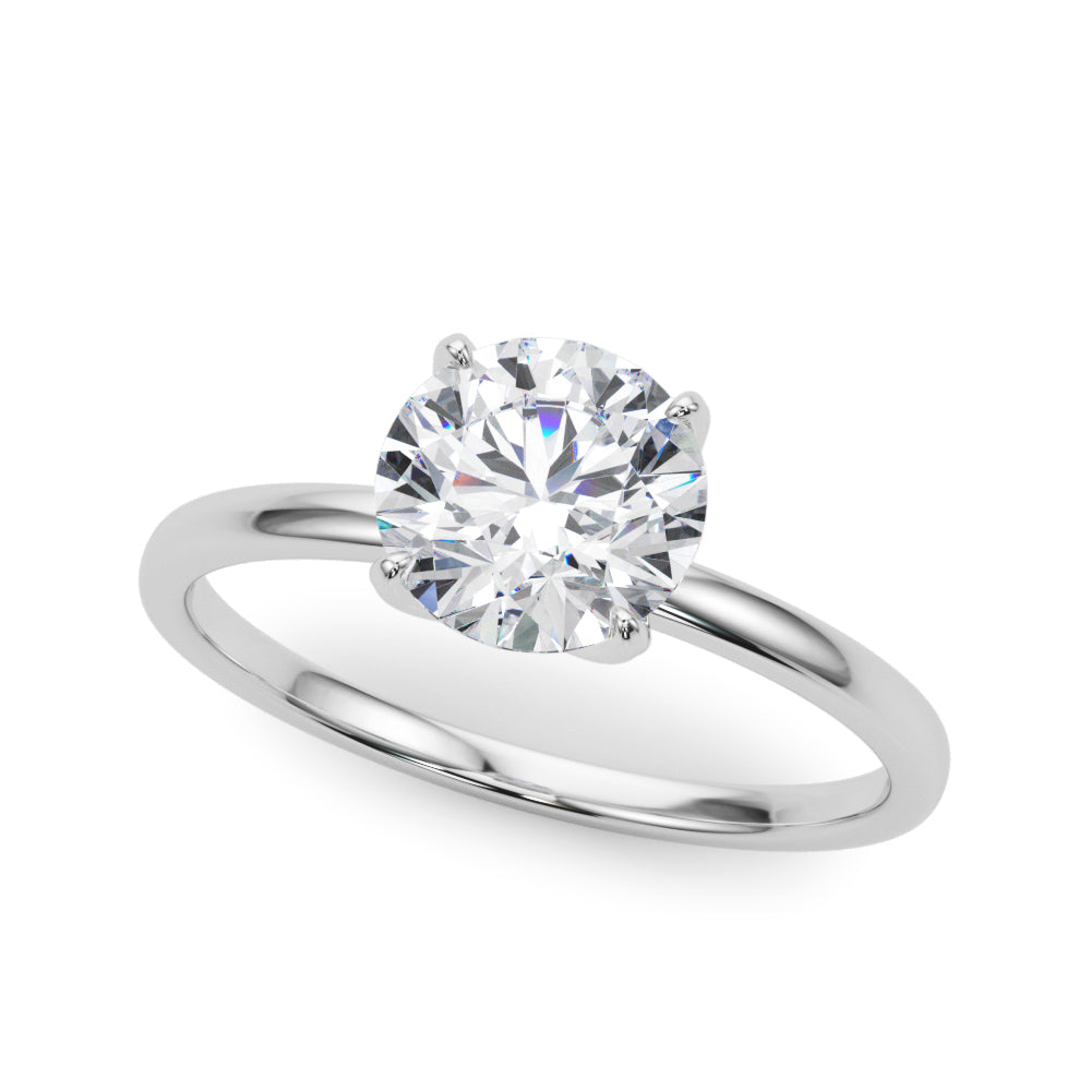 Couture Solitaire Rounds Round Diamond Engagement Ring — 9K/18K Gold & Platinum