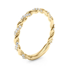 Twisting Alternating Half Eternity Ring in Gold & Platinum