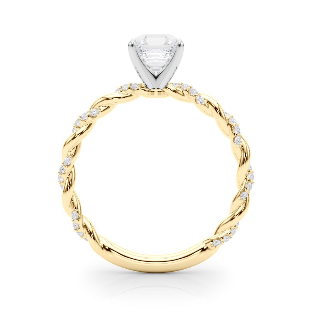 Romantic With Twisted Shank Round Diamond Engagement Ring — 9K/18K Gold & Platinum