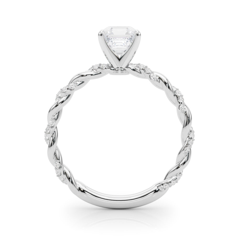 Romantic With Twisted Shank Round Diamond Engagement Ring — 9K/18K Gold & Platinum