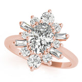 Statement Fashion Ring Oval Diamond Engagement Ring — 9K/18K Gold & Platinum