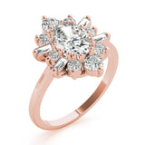 Statement Fashion Ring Oval Diamond Engagement Ring — 9K/18K Gold & Platinum