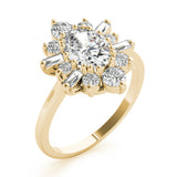 Statement Fashion Ring Oval Diamond Engagement Ring — 9K/18K Gold & Platinum