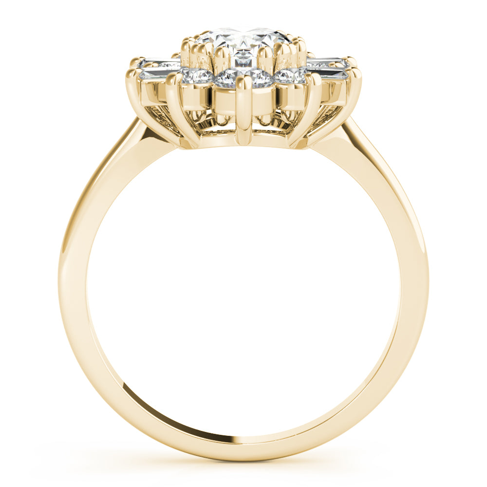 Statement Fashion Ring Oval Diamond Engagement Ring — 9K/18K Gold & Platinum