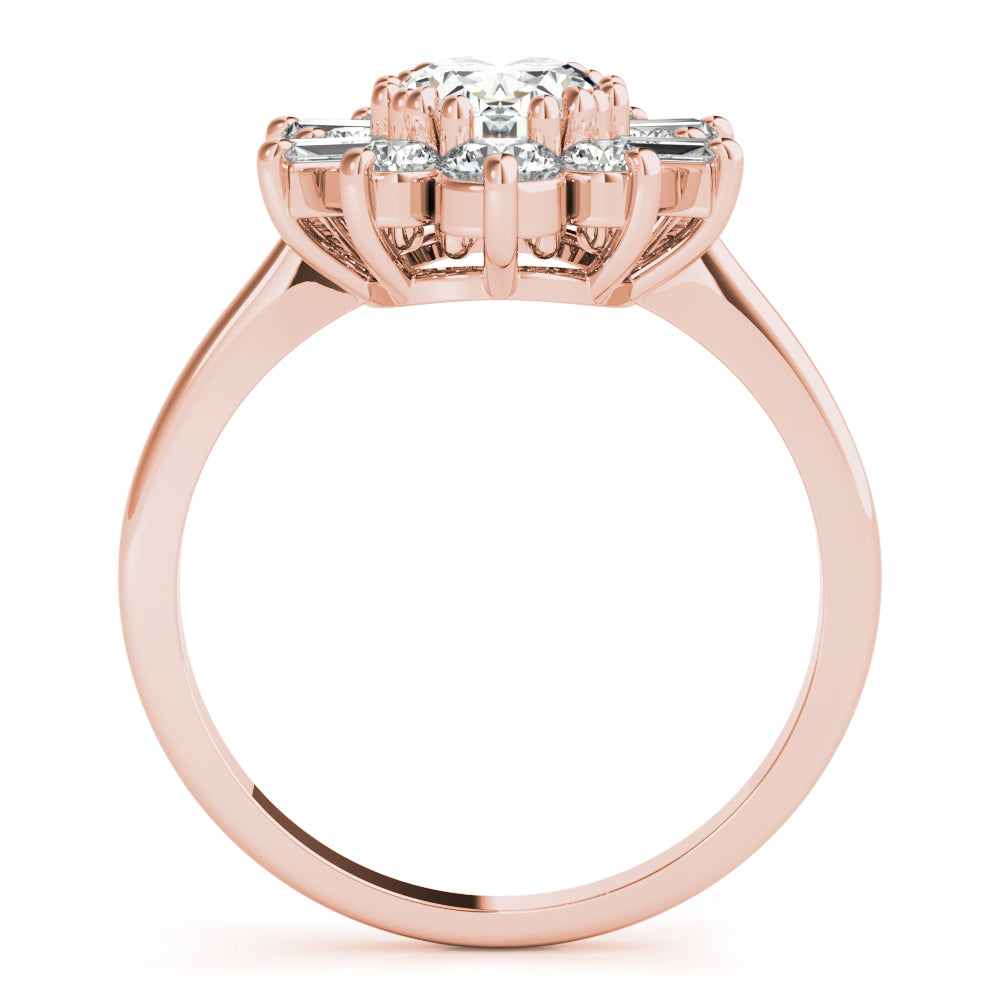 Statement Fashion Ring Oval Diamond Engagement Ring — 9K/18K Gold & Platinum