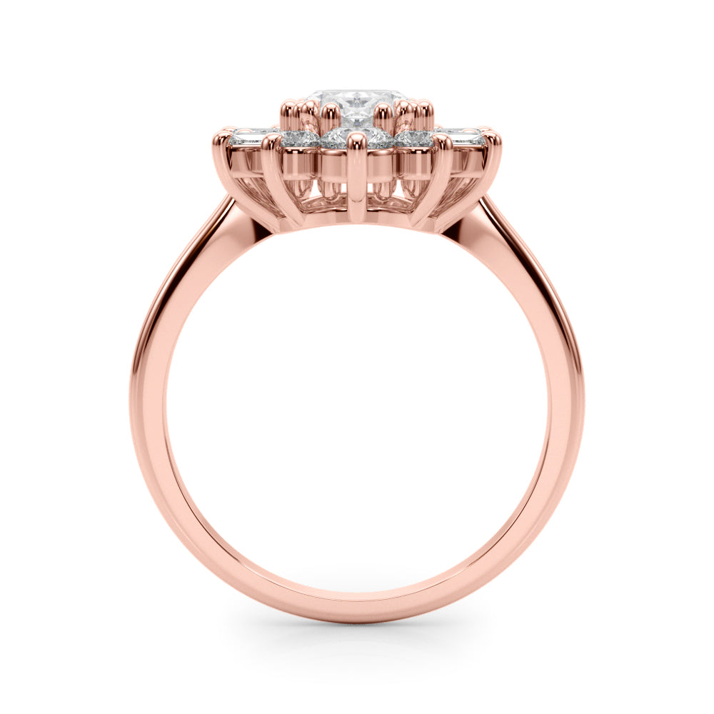 Statement Fashion Ring Oval Diamond Engagement Ring — 9K/18K Gold & Platinum
