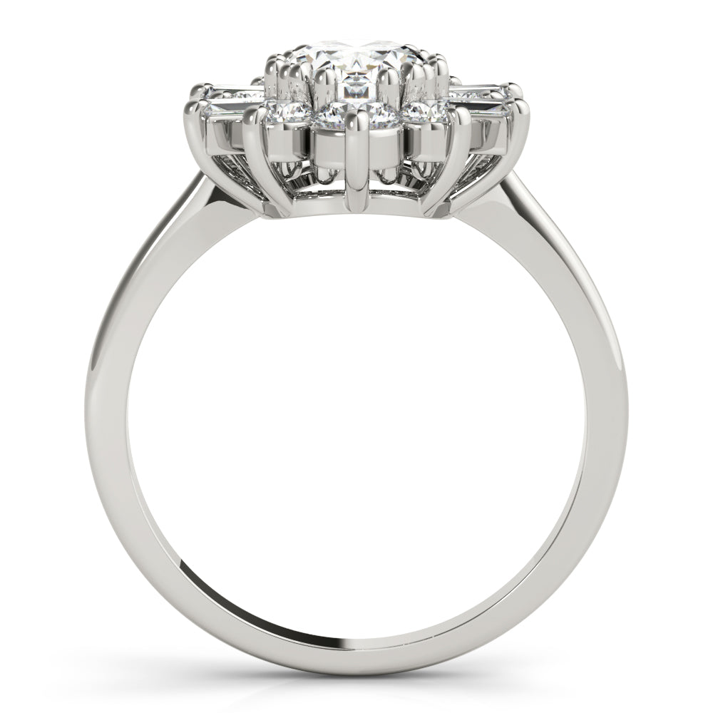 Statement Fashion Ring Oval Diamond Engagement Ring — 9K/18K Gold & Platinum