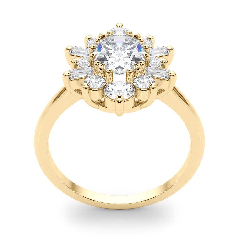 Statement Fashion Ring Oval Diamond Engagement Ring — 9K/18K Gold & Platinum