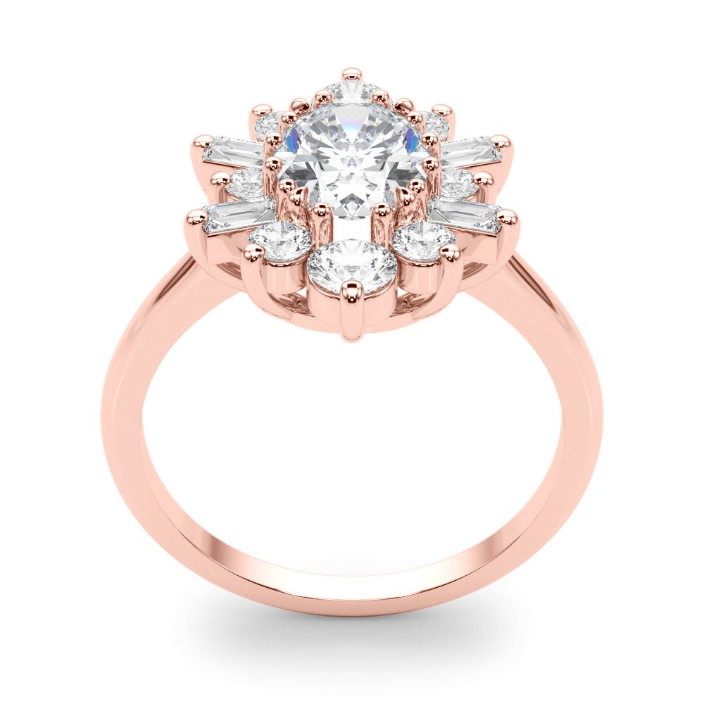 Statement Fashion Ring Oval Diamond Engagement Ring — 9K/18K Gold & Platinum