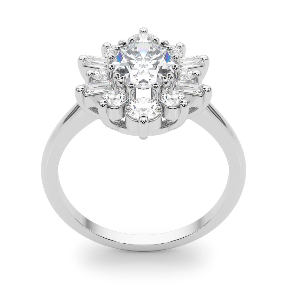 Statement Fashion Ring Oval Diamond Engagement Ring — 9K/18K Gold & Platinum