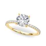 Lustrous Hidden Halo Engagement Ring Round Diamond Engagement Ring — 9K/18K Gold & Platinum